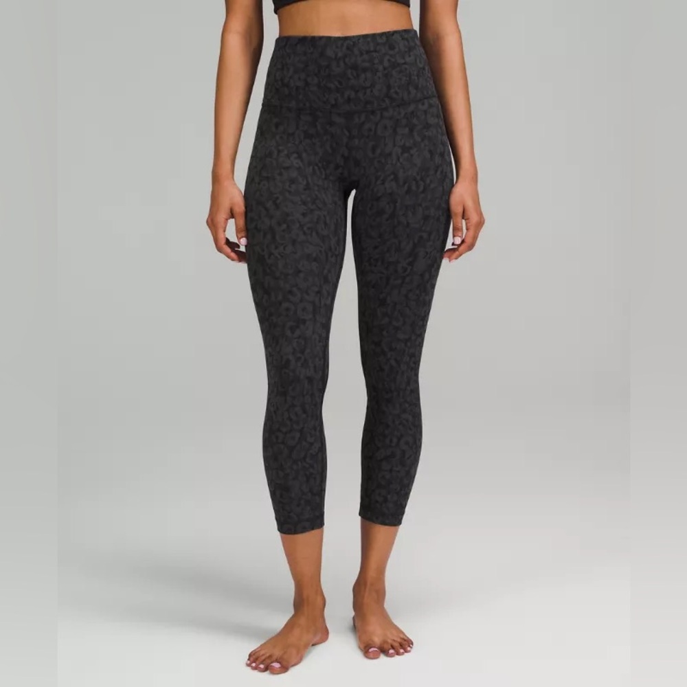 Lululemon Align High Rise Crop Camo Deep Coal Leggings